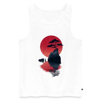 Red Zen Sunset Island - Men's Premium Organic Tank Top - white - Front - AI Model Male 178 light (178cm)