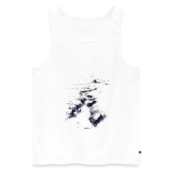 Nachtlandschaft am Bergsee - Männer Premium Bio Tank Top - Weiß - Vorne - AI Model Male 178 light (178cm)