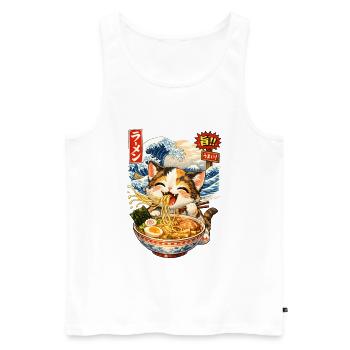 Ramen Bowl Wave - Men's Premium Organic Tank Top - white - Front - Michal (187cm)