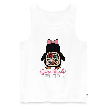 Quite Rebel Pentoo  -  Nihilist Penguin Trend - Men's Premium Organic Tank Top - white - Front - AI Model Male 178 light (178cm)