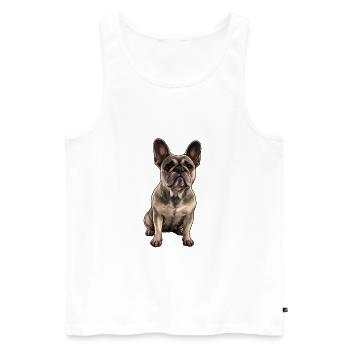 Bulldog look illustration - Men's Premium Organic Tank Top - white - Front - Michal (187cm)