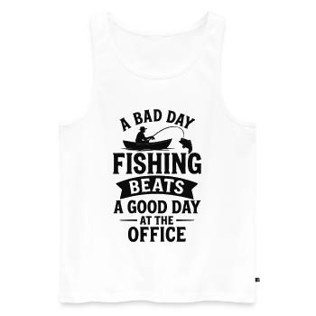 Angler saying: Better on the water than in the office - Men's Premium Organic Tank Top - white - Front - Michal (187cm)