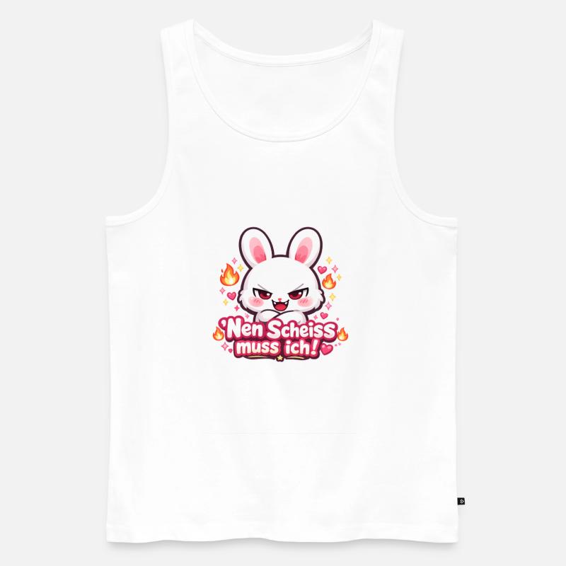 Nen Scheiss muss ich frecher Spruch - Männer Premium Bio Tank Top - Weiß