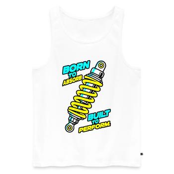 Born to Absorb Built to Perform Suspension Design - Männer Premium Bio Tank Top - Weiß - Vorne - Michal (187cm)