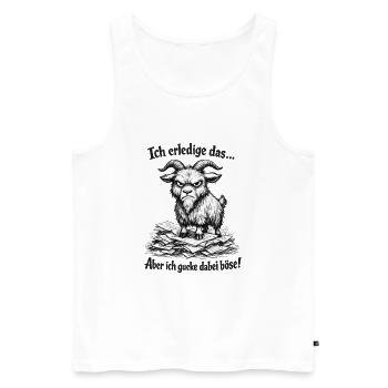 Ich mach das aber ich gucke dabei böse - Männer Premium Bio Tank Top - Weiß - Vorne - AI Model Male 178 light (178cm)