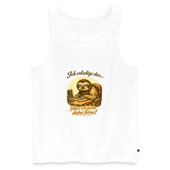 Ich mach das Faultier lustiger Büro Spruch - Männer Premium Bio Tank Top - Weiß - Vorne - Michal (187cm)