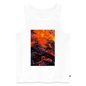 Heart of Embers Macro Poster - Débardeur bio Premium Homme - blanc - Devant - AI Model Male 178 light (178cm)