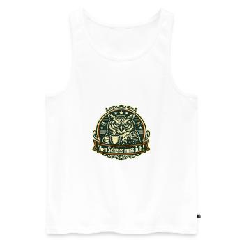Nen scheiß muss ich Eule Büro Spruch - Männer Premium Bio Tank Top - Weiß - Vorne - Michal (187cm)
