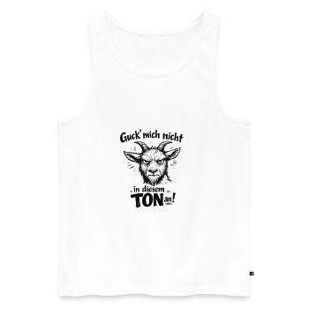 Guck Mich Nicht In Diesem Ton An - Männer Premium Bio Tank Top - Weiß - Vorne - Michal (187cm)