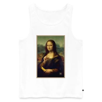 Mona Lisa Banana Scale - Men's Premium Organic Tank Top - white - Front - AI Model Male 178 light (178cm)