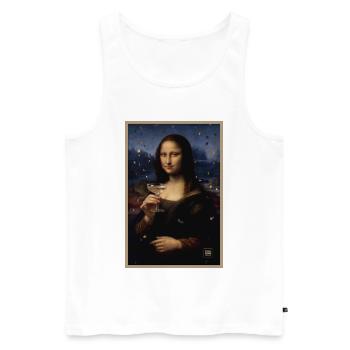 Mona Confetti Portrait Midnight Party Cocktail - Men's Premium Organic Tank Top - white - Front - AI Model Male 178 light (178cm)