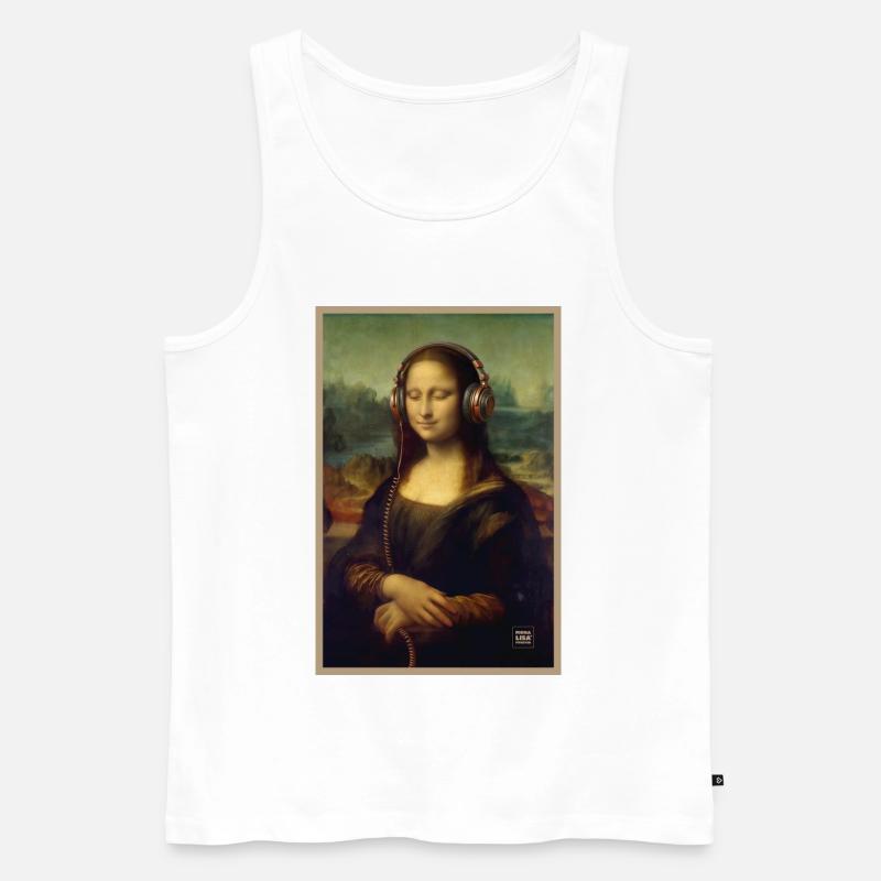 Mona Beats: Kopfhörer-Porträt - Männer Premium Bio Tank Top - Weiß