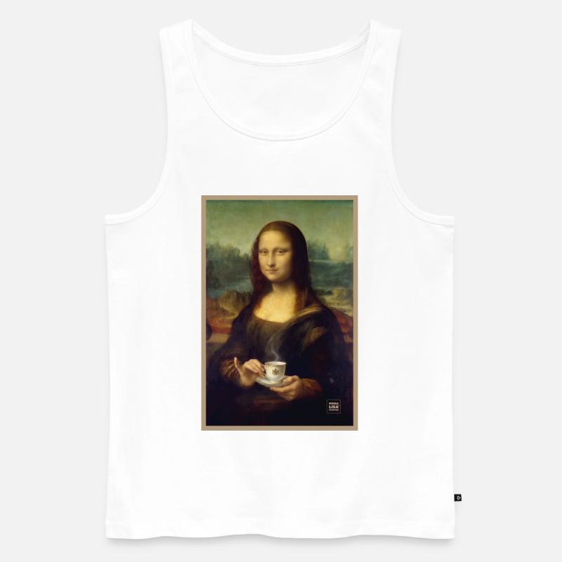 Mona Lisa Teezeit - Männer Premium Bio Tank Top - Weiß
