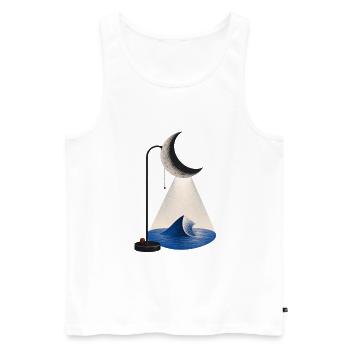 Tidal Light - Surreal Moon Lamp and Ocean - Men's Premium Organic Tank Top - white - Front - Michal (187cm)