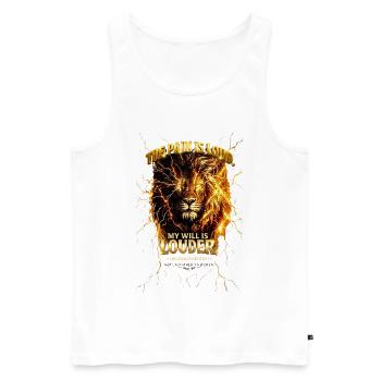 The Pain is Loud. My Will is Louder - Männer Premium Bio Tank Top - Weiß - Vorne - Michal (187cm)