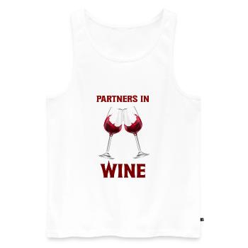 Partners in Wine - Funny Wine Gift Girlfriends - Men's Premium Organic Tank Top - white - Front - Michal (187cm)