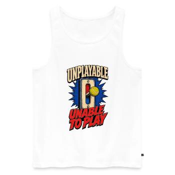 Unplayable – Unable to Play - Men's Premium Organic Tank Top - white - Front - Michal (187cm)