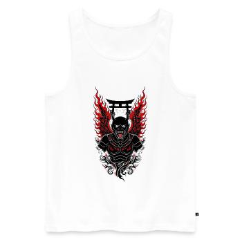 Geflügelter Oni-Dämon – Japanische Torii Rote Flammen – - Männer Premium Bio Tank Top - Weiß - Vorne - Michal (187cm)