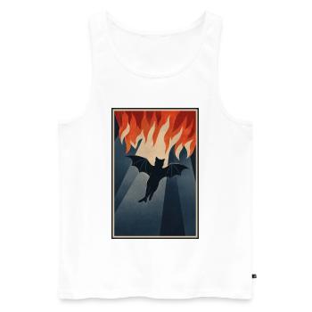 Hellcat - Katze aus der Hölle - Männer Premium Bio Tank Top - Weiß - Vorne - Michal (187cm)