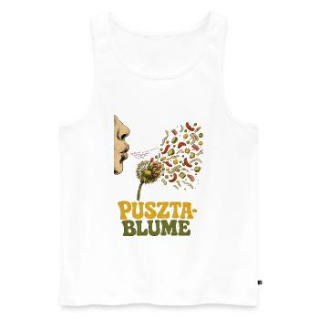 Pusztablume - Pusteblume - Männer Premium Bio Tank Top - Weiß - Vorne - Michal (187cm)