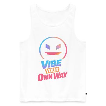 Vibe à ta façon - Débardeur bio Premium Homme - blanc - Devant - Michal (187cm)