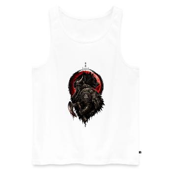 Seigneur de guerre viking loup-garou - Débardeur bio Premium Homme - blanc - Devant - Michal (187cm)