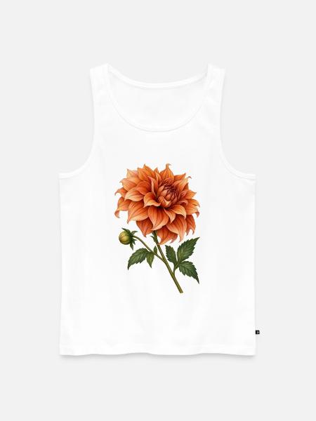 Kupfer-Dahlia am Ende des Sommers - Männer Premium Bio Tank Top - Weiß