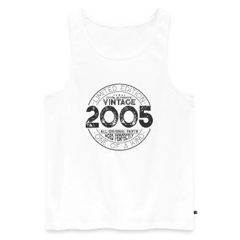 Né en 2005 Cadeau d’anniversaire vintage - Débardeur bio Premium Homme - blanc - Devant - Michal (187cm)