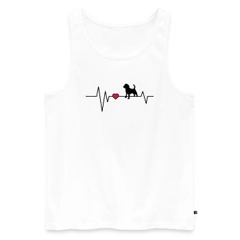 Heartbeat Chien Beagle - Débardeur bio Premium Homme - blanc - Devant - AI Model Male 178 light (178cm)