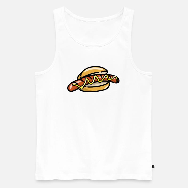 Comic Bratwurst Brötchen Bratwurstbrötchen Senf - Männer Premium Bio Tank Top - Weiß