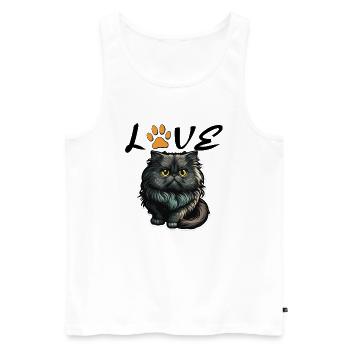 CAT HUMOR DRÖLES GIFT KITTEN LOVE CATS CAT - Men's Premium Organic Tank Top - white - Front - AI Model Male 178 light (178cm)