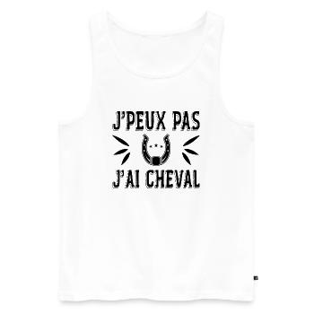 J'peux Pas J'ai Cheval - Débardeur bio Premium Homme - blanc - Devant - Michal (187cm)