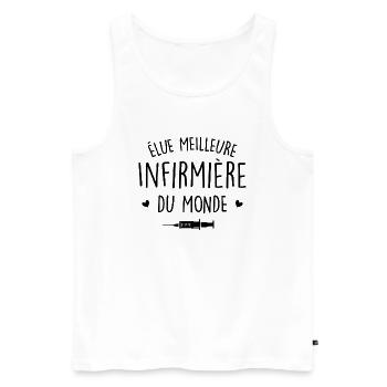 élue meilleure infirmière du monde - Débardeur bio Premium Homme - blanc - Devant - Michal (187cm)