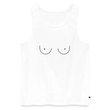 Breast - Men's Premium Organic Tank Top - white - Front - Michal (187cm)