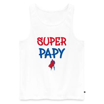 Super Papy C'est Mon Papy - Débardeur bio Premium Homme - blanc - Devant - Michal (187cm)
