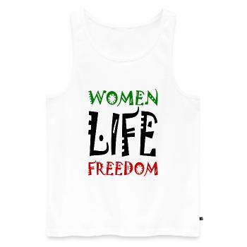 Women life freedom - Männer Premium Bio Tank Top - Weiß - Vorne - Michal (187cm)