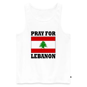 Pray for lebanon - Débardeur bio Premium Homme - blanc - Devant - Michal (187cm)