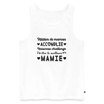 Mission De Maman Accomplie Mamie Annonce Grossesse - Débardeur bio Premium Homme - blanc - Devant - Michal (187cm)