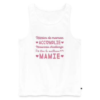 Mission De Maman Accomplie Mamie Annonce Grossesse - Débardeur bio Premium Homme - blanc - Devant - Michal (187cm)