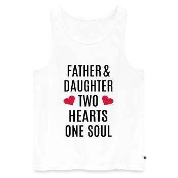 Vater und Tochter Herz Seele Bester Papa Vatertag - Männer Premium Bio Tank Top - Weiß - Vorne - Michal (187cm)