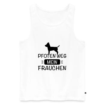 Pfoten weg - Mein Frauchen ! - Männer Premium Bio Tank Top - Weiß - Vorne - Michal (187cm)