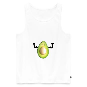 Avocat Power Fitness Idée cadeau - Sport - Débardeur bio Premium Homme - blanc - Devant - AI Model Male 178 light (178cm)