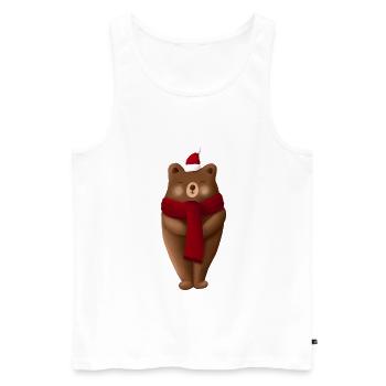 Weihnachten Bär Christmas - Männer Premium Bio Tank Top - Weiß - Vorne - AI Model Male 178 light (178cm)