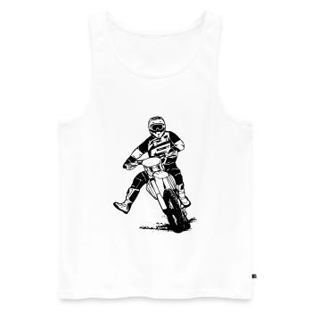 Enduro - Offroad - MotoCross - Supercross - MX - Männer Premium Bio Tank Top - Weiß - Vorne - Michal (187cm)