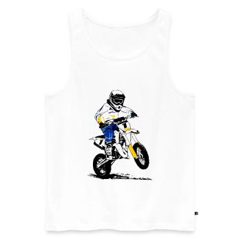 Children's motocross - KIDS MX - Men's Premium Organic Tank Top - white - Front - AI Model Male 178 light (178cm)