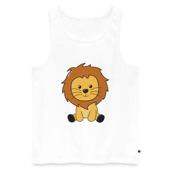 Lion animaux mignons pour enfants roi lion - Débardeur bio Premium Homme - blanc - Devant - AI Model Male 178 light (178cm)