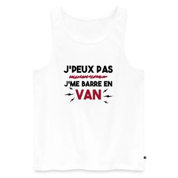 J'peux Pas J'me Barre en Van Cadeau Anniversaire - Débardeur bio Premium Homme - blanc - Devant - Michal (187cm)