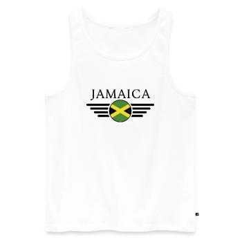 J’aime la Jamaïque, Style Design T-Shirt - Débardeur bio Premium Homme - blanc - Devant - AI Model Male 178 light (178cm)