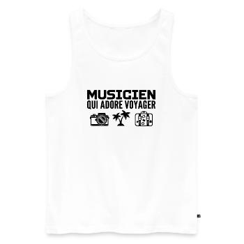 Reisende & Musiker: Leidenschaft & Entdeckung - Männer Premium Bio Tank Top - Weiß - Vorne - AI Model Male 178 light (178cm)