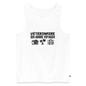 Reisende und Tierärzte: Leidenschaft und Entdeckung - Männer Premium Bio Tank Top - Weiß - Vorne - Michal (187cm)